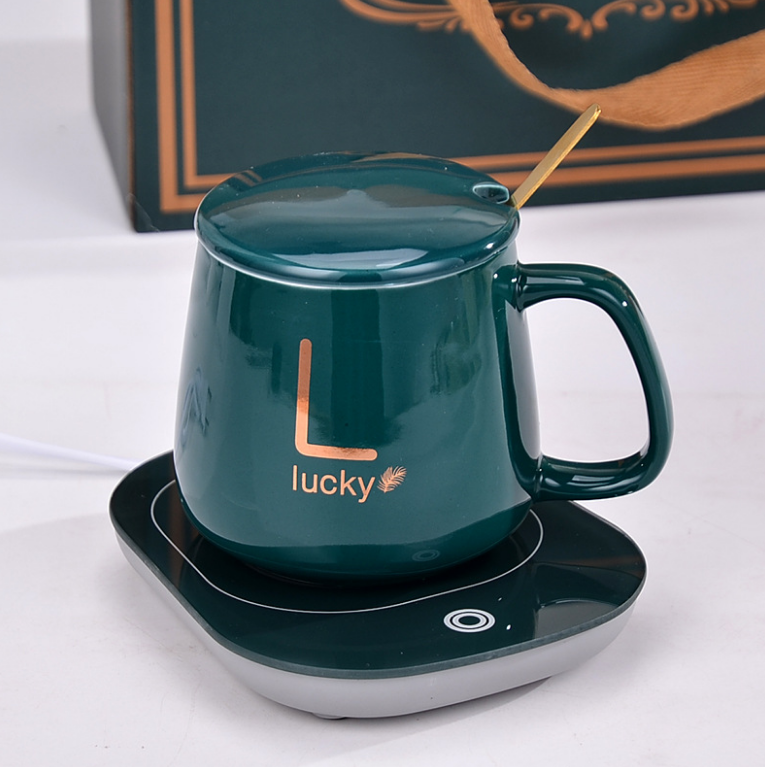 Smeraldaj ceramikaj kafaj tasoj reuzeblaj luksaj porcelanaj tasoj Fabrikisto Donaca Skatolo kun hejtilo 220V Propra Logo 6