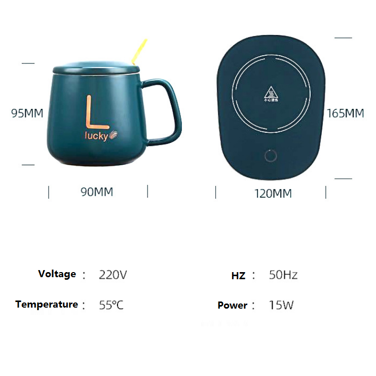 Smeraldaj ceramikaj kafaj tasoj reuzeblaj luksaj porcelanaj tasoj Fabrikisto Donaca Skatolo kun hejtilo 220V Propra Logo 7