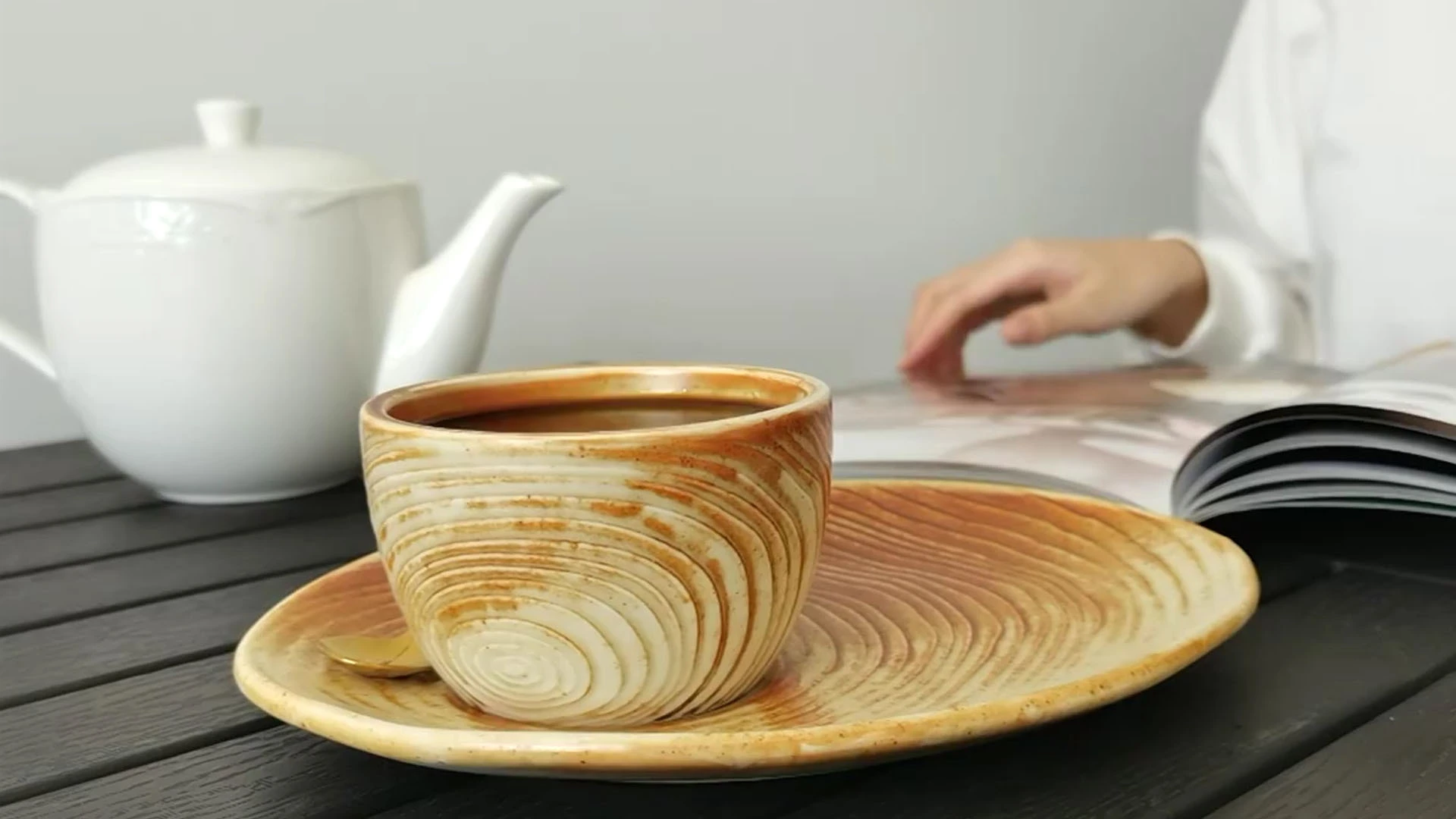 ブレットカスタマイズされたkirn light灰色のセラミックコーヒーカップ 1