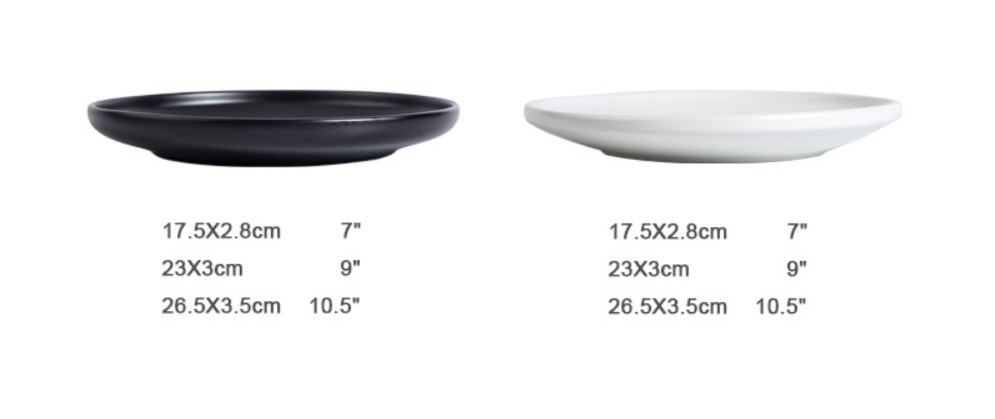 Fidinda fabrikanto nova dezajno nigra ceramika vespermanĝa plato restoracio porcelana tablotuko 1