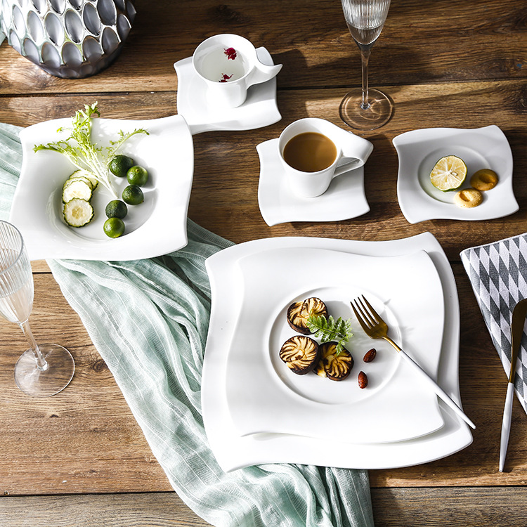 Brett hotel restaurant crockery supplier creative love corner coffee pasta plate household daily necessities set 3