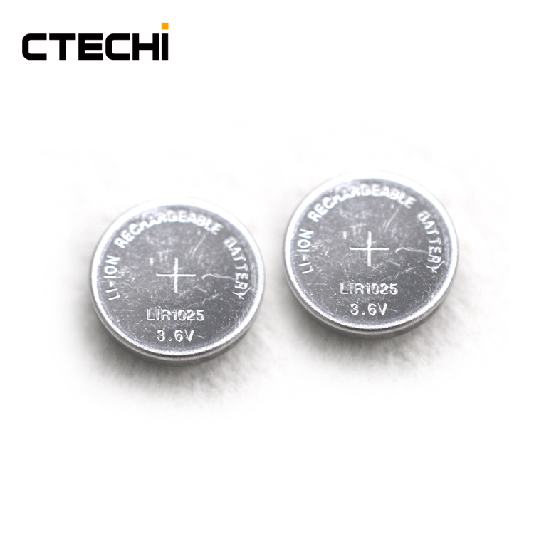 LIR1025 Wiederaufladbarer Lithium-Akku, 3,6 V, langlebige Hochleistungs-Knopfzelle für Wearables 1