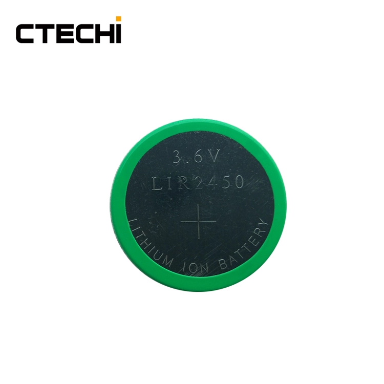 Mini rechargeable coin battery LIR2450 3.6V for Key Fobs,Watches 1