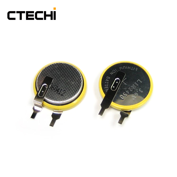 Mini wiederaufladbare Knopfbatterie LIR2450 3,6 V für Schlüsselanhänger, Uhren 4