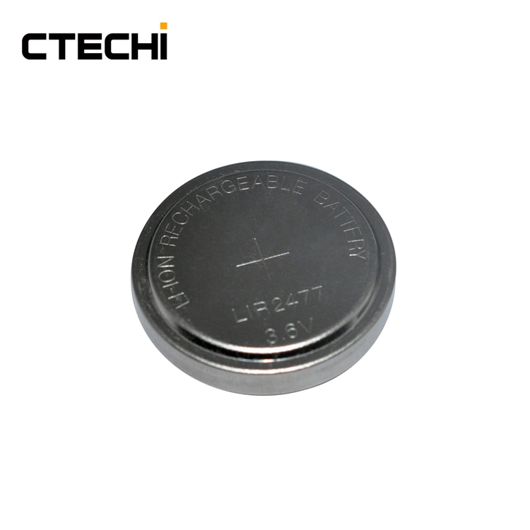 high capacity rechargeable lithium button battery LIR2477 1