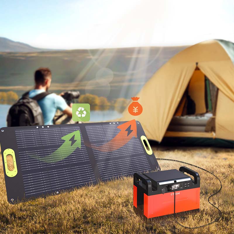 CTECHI 1200W Portable Power Station Portable Solar Power Station Large Capacity Lithium Generator 4
