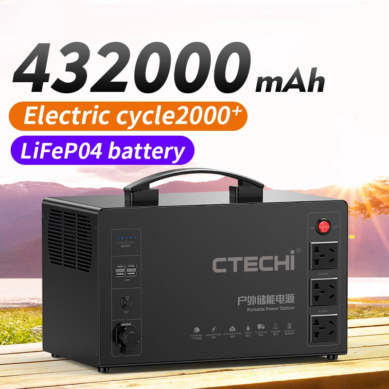 CTECHI Portable Power Station Emergency Power Supply Solar Power Generator System for Home Outdoor 2000W Solar Generator 1