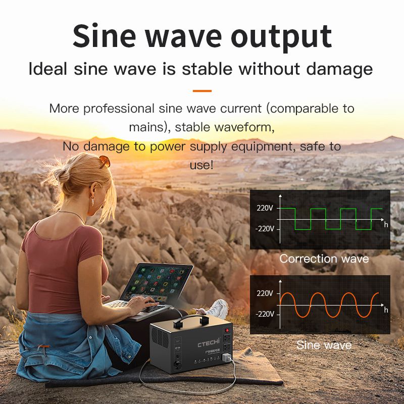 CTECHI Portable Power Station Emergency Power Supply Solar Power Generator System for Home Outdoor 2000W Solar Generator 5