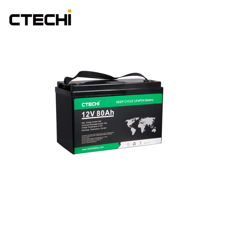 CTECHI Akku, wiederaufladbar, 12 V, 80 Ah, Lithium-Lifepo4-Akkus für Camping, Auto, Marine, LKW, Gabelstapler, Solar 3