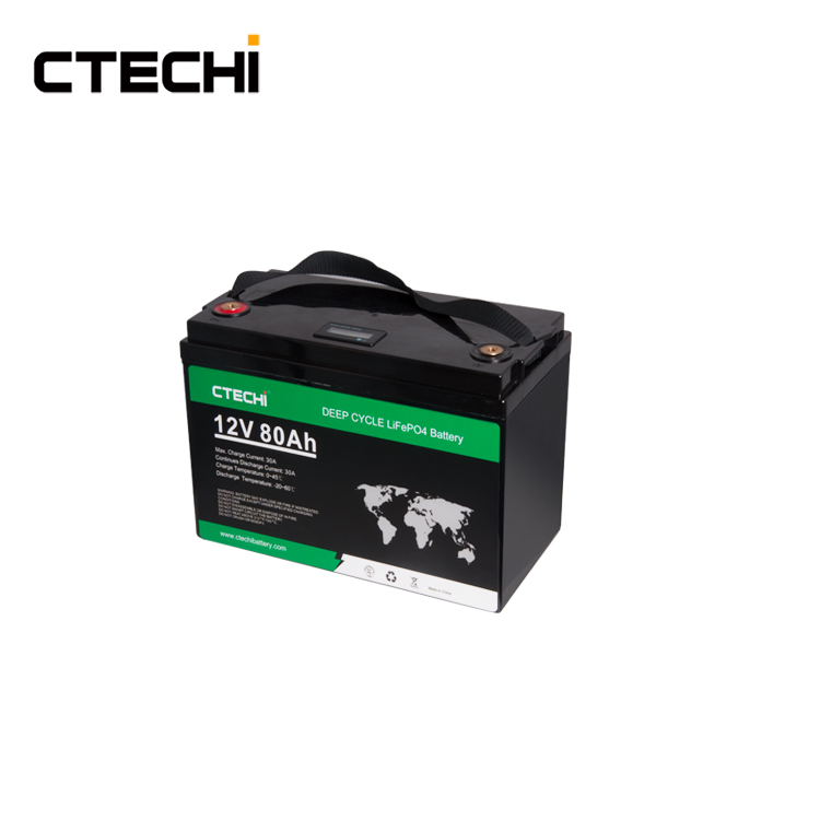 CTECHI Akku, wiederaufladbar, 12 V, 80 Ah, Lithium-Lifepo4-Akkus für Camping, Auto, Marine, LKW, Gabelstapler, Solar 2