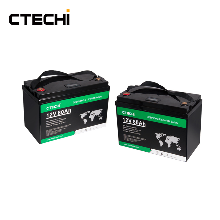 CTECHI Akku, wiederaufladbar, 12 V, 80 Ah, Lithium-Lifepo4-Akkus für Camping, Auto, Marine, LKW, Gabelstapler, Solar 4