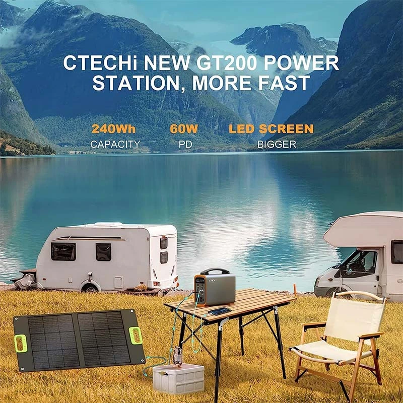 EU USA JAPAN UK dropshipping 200W Solar Outdoor Power Supply 320Wh Portable High Capacity Solar Panel Generator Battery Storage Power Station For Camping 1