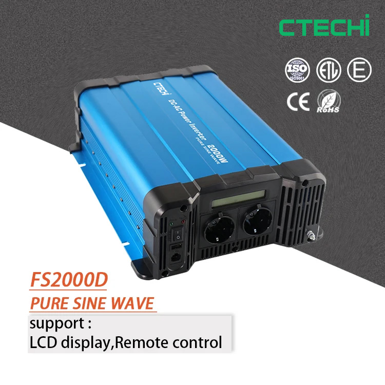 LCD Display 2000W 600W 800W 1000W 1500W 2500W 3000W 12V 24V 48V Dc To Ac100V 110V 120V 220V 230V 240V Off Grid Pure Sine Wave Power Inverter With Remote Control 3
