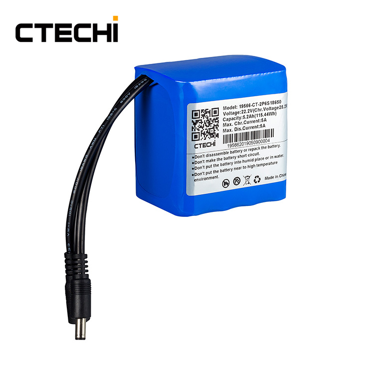 OEM 22,2 V 5,2 Ah Lithium-Ionen-Akku Lifepo4-Batterien für Roboter RC Fabrikpreis CTECHi 5