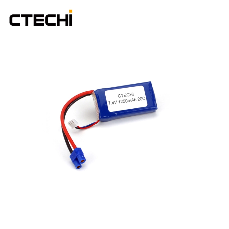 Best Quality 2S 7.4V 1250mAh Lipo battery packs FPV batteries racing battery rechargeable batteries lithium polymer battery Oem-CTECHi 1