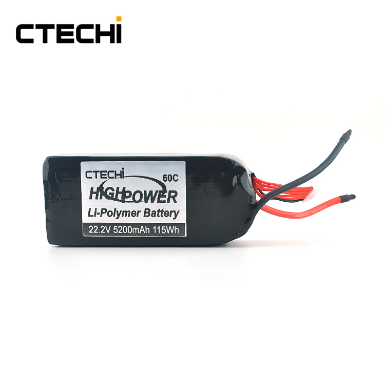 22,2 V 5200mAh 6s - 50c Li -PO -Akku Lithium -Polymerbatterien für RC, Drohne, Rennen, UAV 4