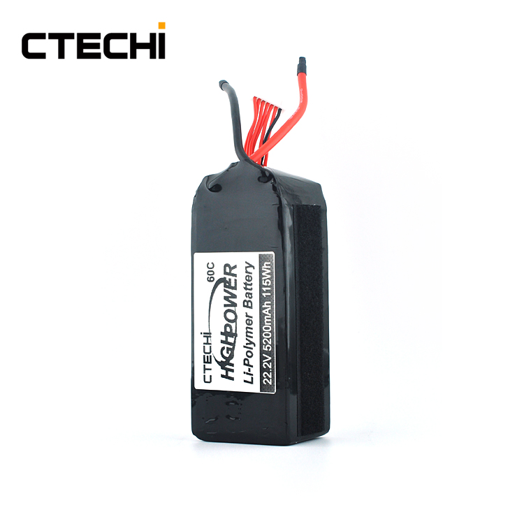 22,2 V 5200mAh 6s - 50c Li -PO -Akku Lithium -Polymerbatterien für RC, Drohne, Rennen, UAV 5