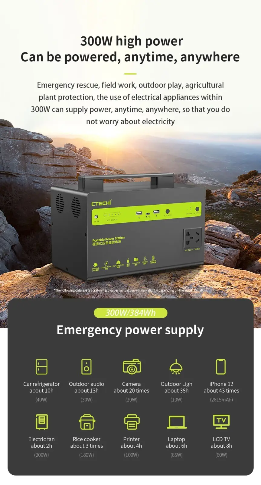CTECHi certificated battery power station customized for outdoor 7