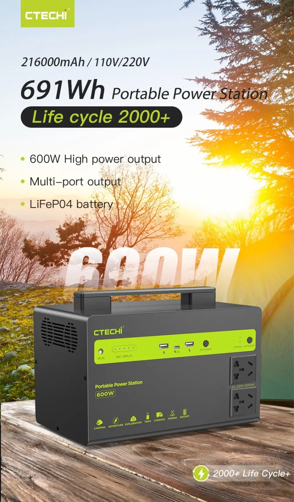 CTECHi outdoor power station personalized for household 2