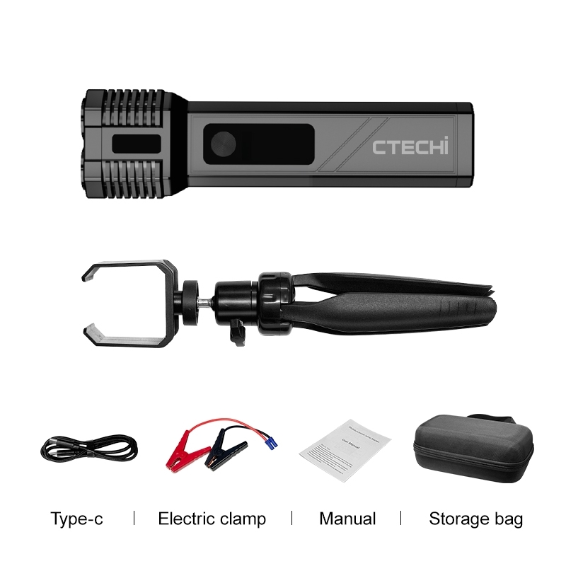 CTECHI CT-06B 12-V-Starthilfegerät und Powerbank für den Autonotfall – 10.000 mAh, 1.200 A Spitze, PD-Schnellladung und Taschenlampe mit mehreren Modi 1