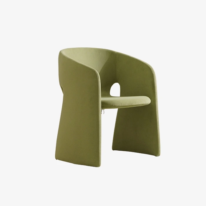 Italian Modern Green Velvet Dining Armchair 1
