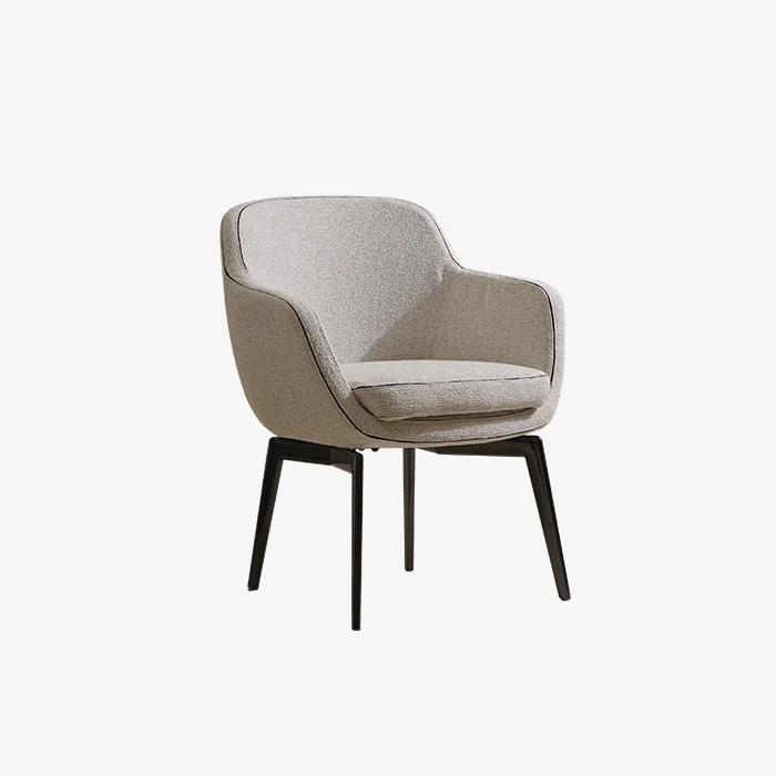Moderner, weiß gepolsterter Esszimmersessel für das Esszimmer 1