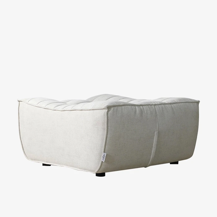 Waffle minimalista quadrato pouf ottomano sedia mobili da soggiorno bianco 1