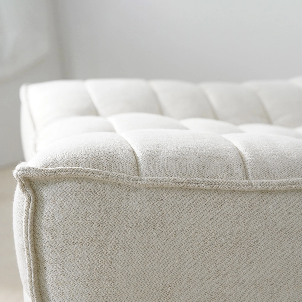 Waffle minimalista quadrato pouf ottomano sedia mobili da soggiorno bianco 6