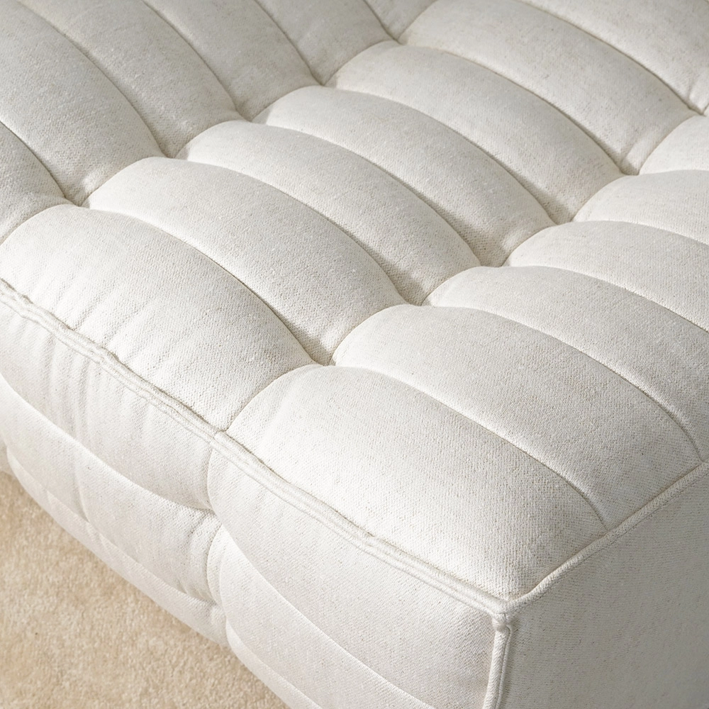 Waffle minimalista quadrato pouf ottomano sedia mobili da soggiorno bianco 8