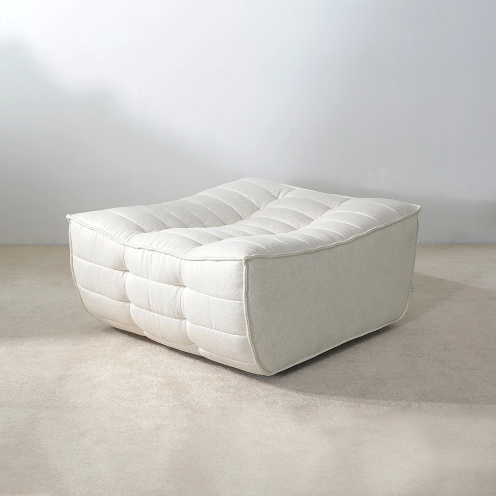 Waffle minimalista quadrato pouf ottomano sedia mobili da soggiorno bianco 9