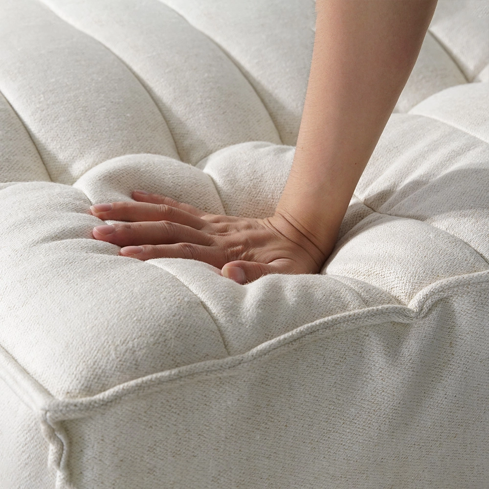 Waffle minimalista quadrato pouf ottomano sedia mobili da soggiorno bianco 7