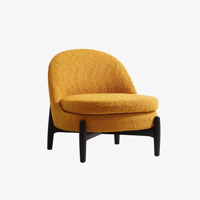 Poltrona lounge imbottita moderna in pile Teddy con schienale 1