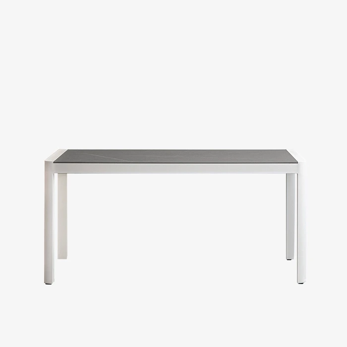 Buiten Leisteen Metalen Vierkante Eetkamertafel Set tbv 6 1