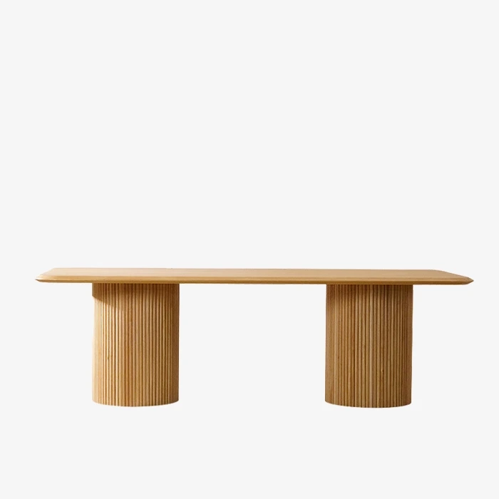 Mid Century Modern Solid Wood Walnut Dining Table Rectangle 1