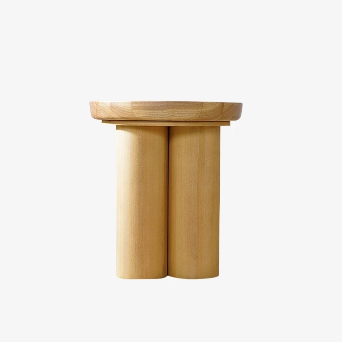 現代的小圓形木頭桌套客廳家具 1