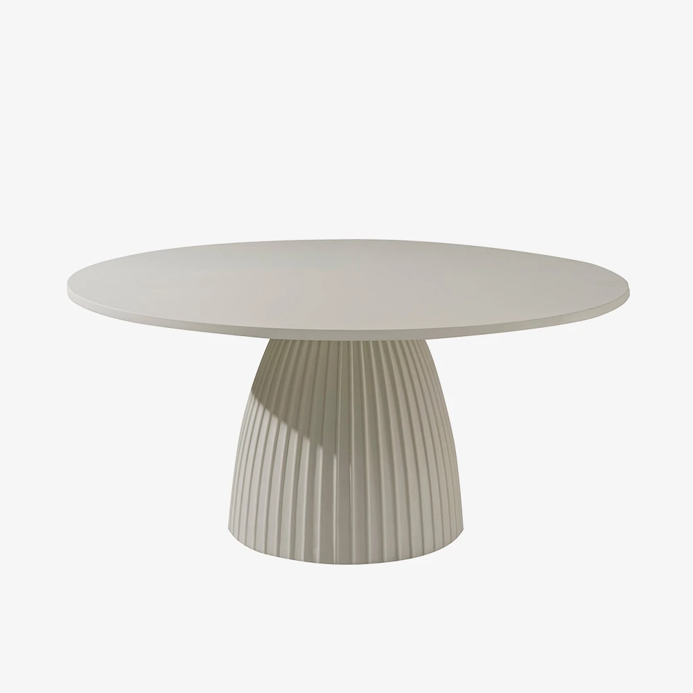 Mesa de comedor redonda para interior/exterior de GRC con base de pedestal HB76 1