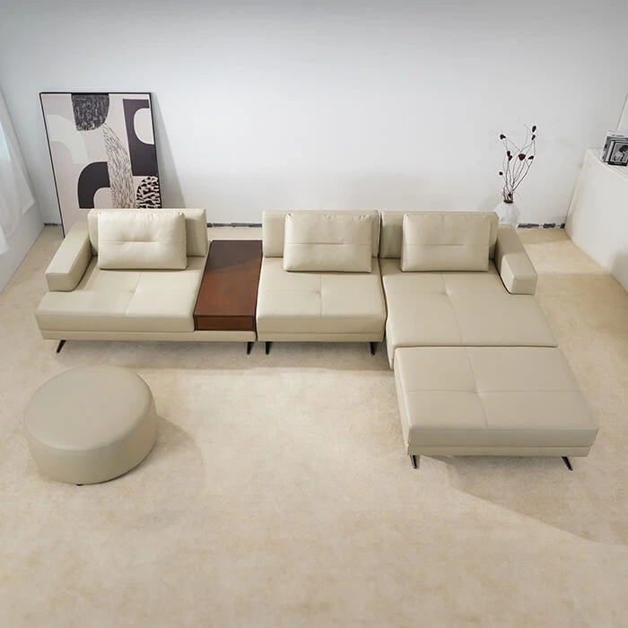 White Leather Sectional Sale M007 MIGLIO 5792wholesaler 3