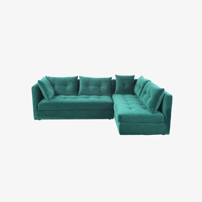Sofás modulares de terciopelo verde Loveseats para sala de estar 1