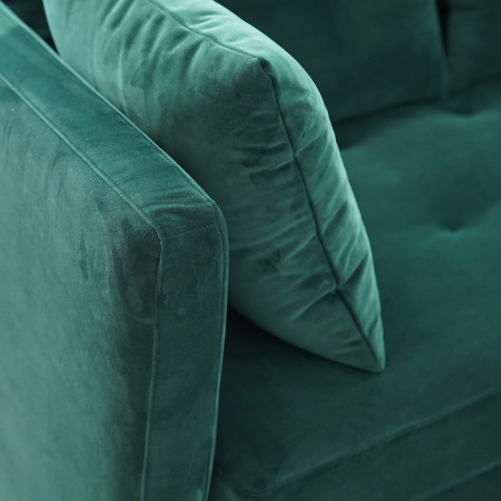 Sofás modulares de terciopelo verde Loveseats para sala de estar 10