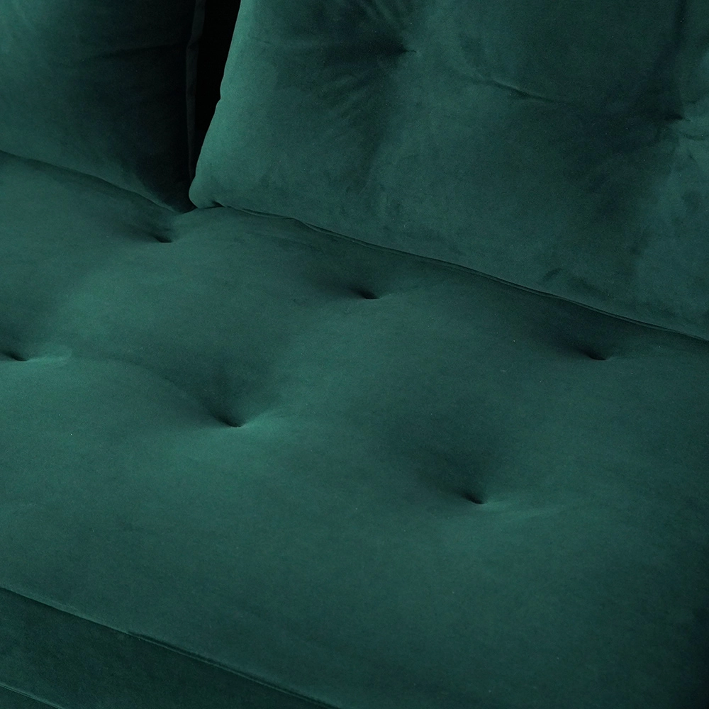 Sofás modulares de terciopelo verde Loveseats para sala de estar 7