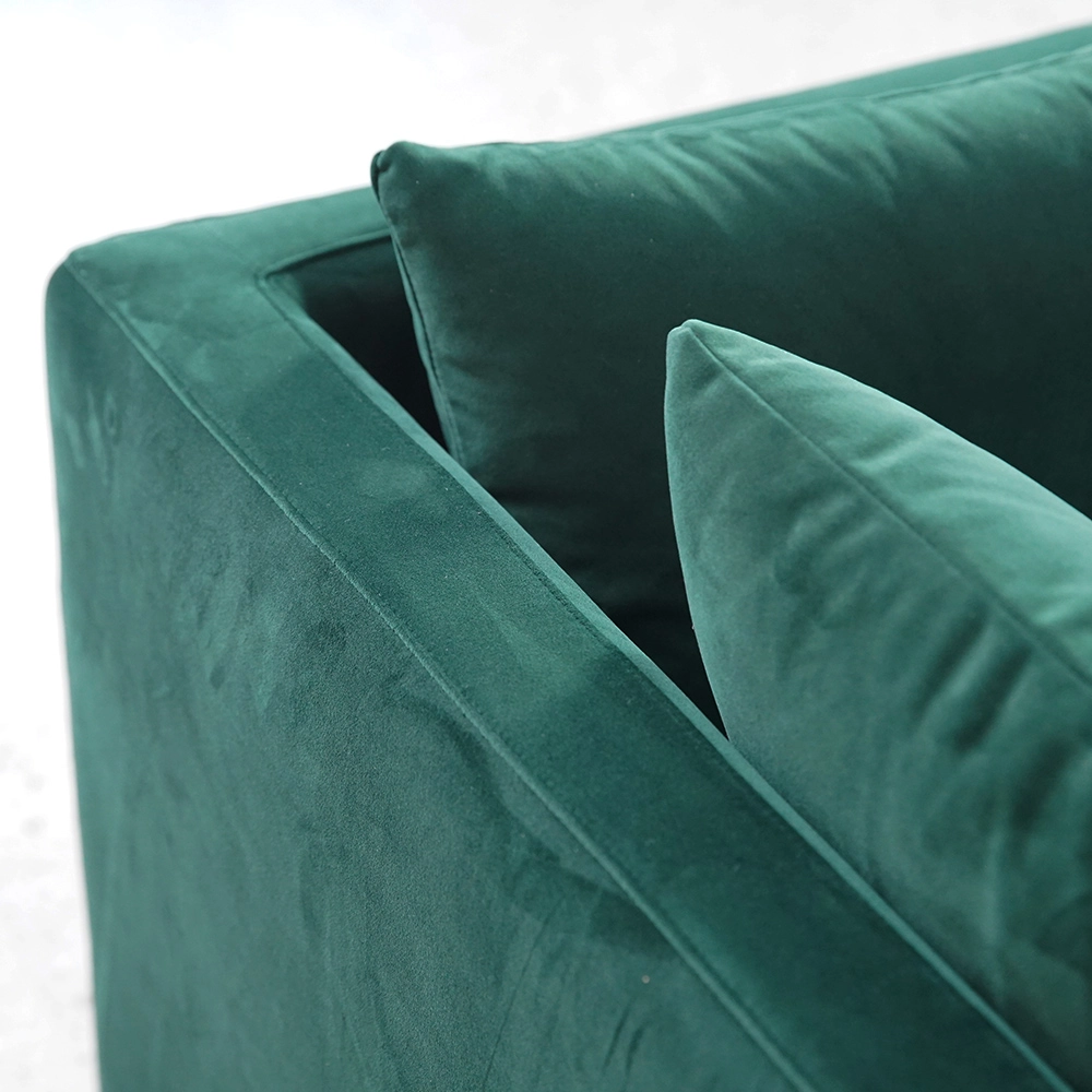 Sofás modulares de terciopelo verde Loveseats para sala de estar 9