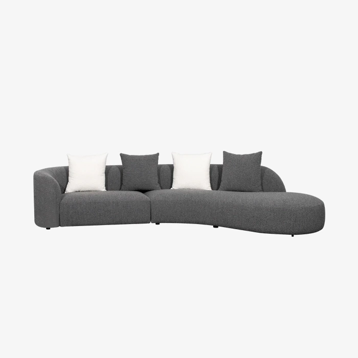 Divano curvo moderno soggiorno tessuto Boucle componibile in velluto bianco in attesa set di divani curvi creativi per l'appartamento del salone di bellezza della casa 1
