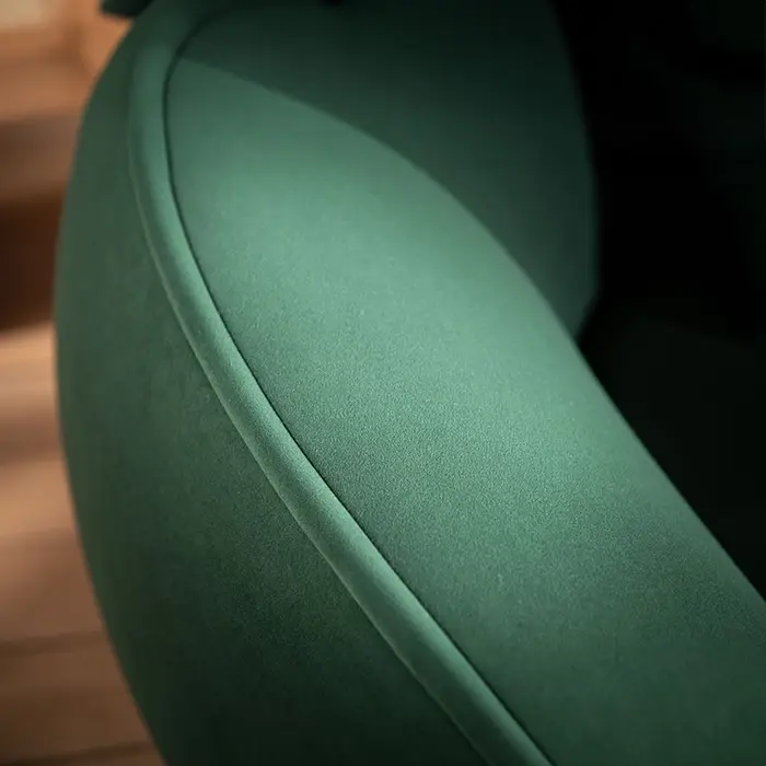 Modern Dark Green Curved Three-seater Velvet Sofa Couch with Pillows for Living Room-1 4