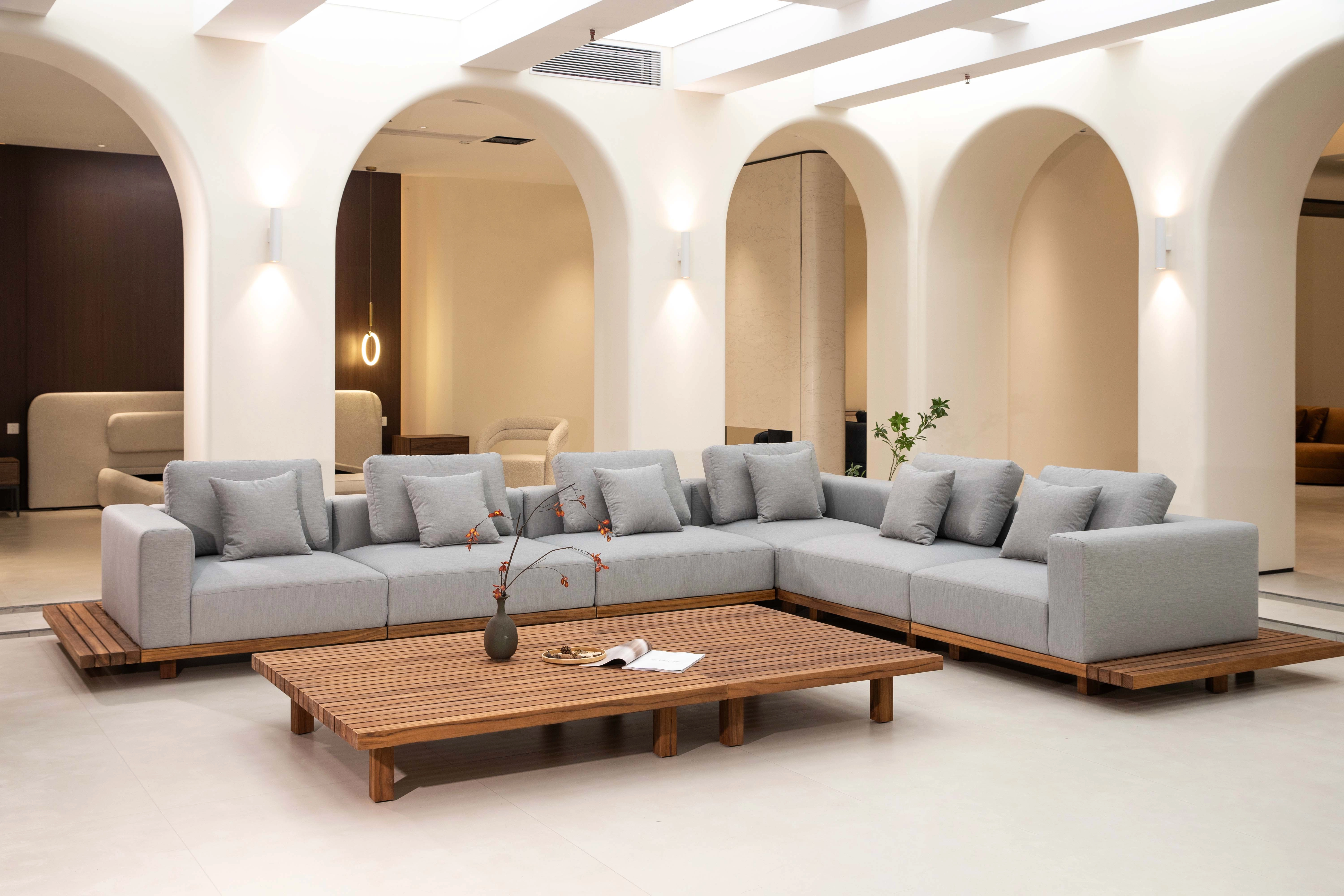 Outdoor Teak Modular Sectional Sofa Set