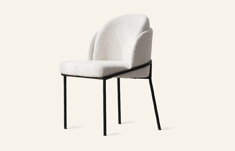 Tela silla de comedor sin brazo con patas de metal c c07 1