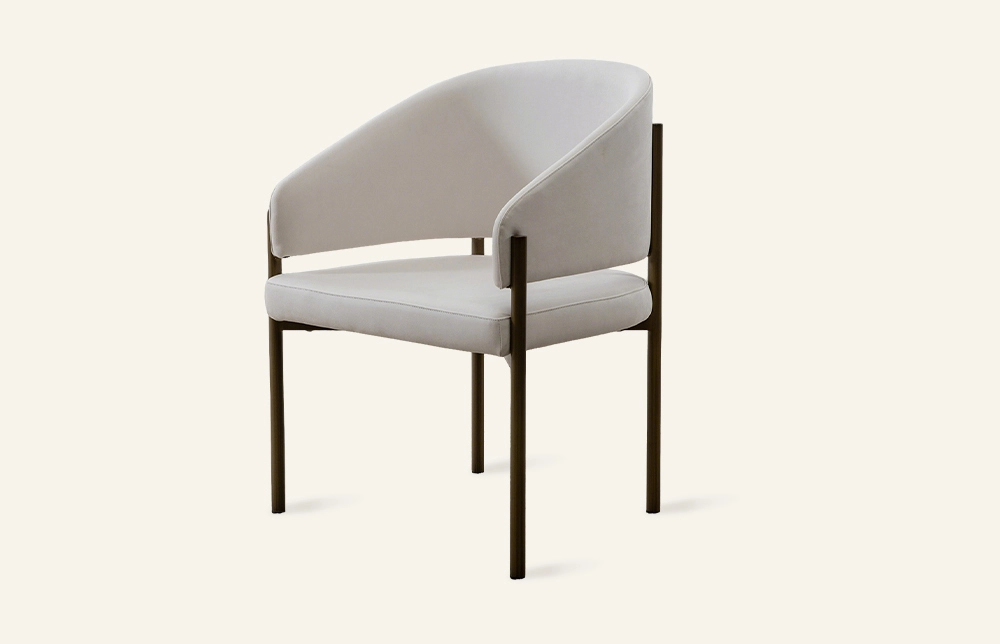 Velvet Modern Restaurant Metal Dining Chair with Arms C27 1