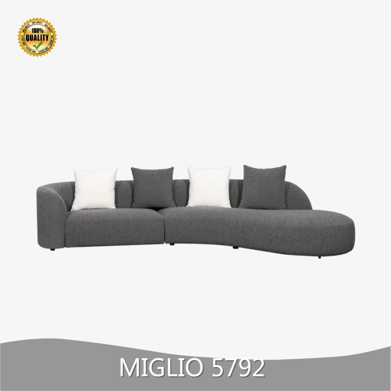 MIGLIO 5792 4 Seater L Couch Grey / Customizedmakers 1