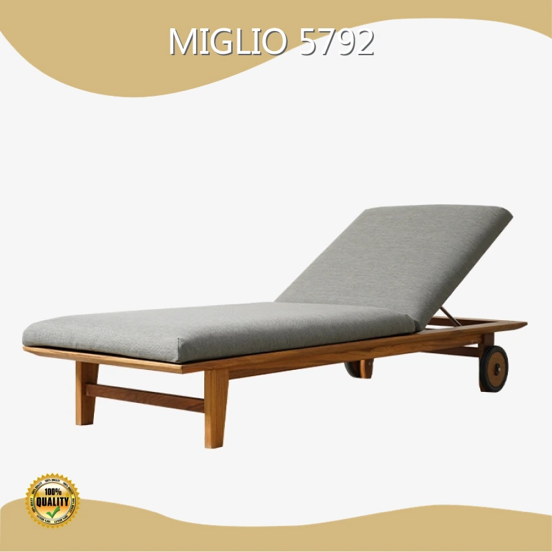 Pool Side Lounger Manufacturers Teak/ Sunbrella Fabric 1