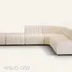 Outdoor Minimalist Modular Upholstered L-shaped Sectional Sofa with Ottoman M070 1