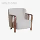 Round Lounge Chair Cotton Linen / Customized - - MIGLIO 5792 1
